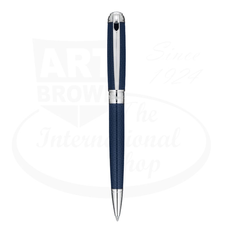 S.T. Dupont Line D Fire Head Blue and Palladium Ballpoint Pen, 415104M