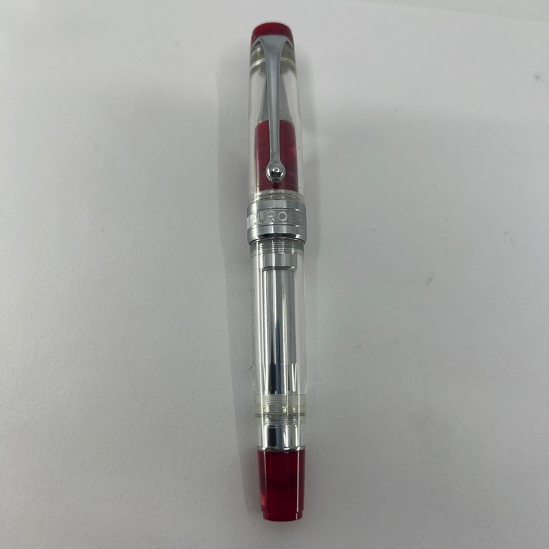 Aurora Optima Transparent Demonstrator Limited Edition Rollerball with Red Auroroloid Highlights