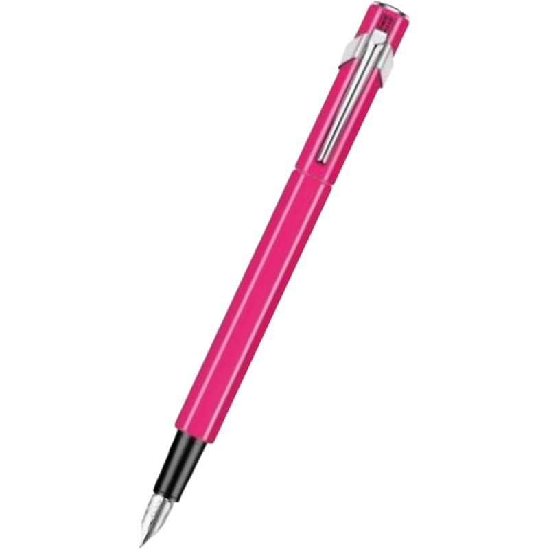 Caran D’ Ache 849 Metal Fountain Pen – Pink Fluorescent – Extra Fine Nib