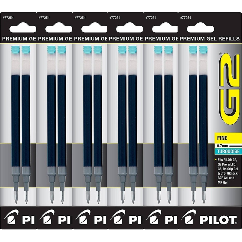 Pilot G2 Rollerball Gel Pen Refill in Turquoise – Fine Point – Pack of 6