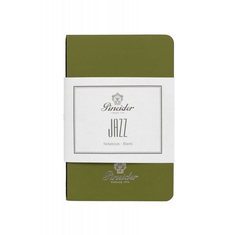 Pineider Notes Jazz Notebook, 80 Pages, 80 gr Blank White Paper, Green Small