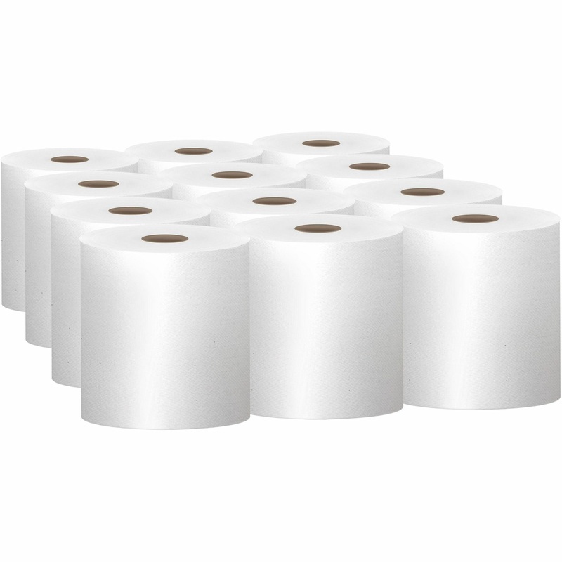 Scott Essential Universal High-Capacity Hard Roll Towels with Absorbency Pockets – 1 Ply – 8″ Width x 1000 ft Length – 7.87″ Roll Diameter – White – Paper – 12 / Carton
