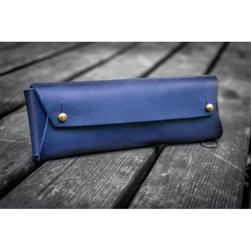 The Student Leather Pencil Case – Navy Blue