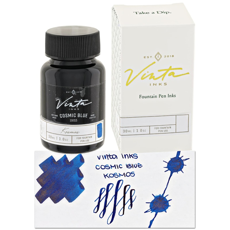 Vinta Inks 1.0 Shimmer Bottled Ink in Cosmic Blue [Kosmos 1955] – 30mL
