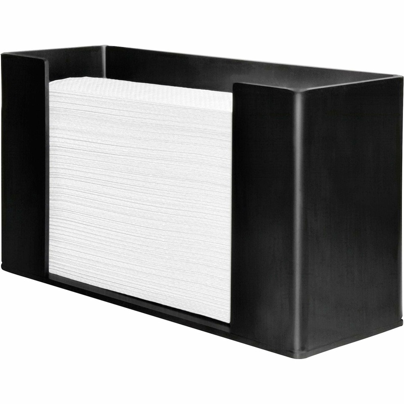 Genuine Joe Folded Paper Towel Dispenser – C Fold, Multifold Dispenser – 6.8″ Height x 11.5″ Width x 4.1″ Depth – Acrylic – Black – Wall Mountable – 1 Each