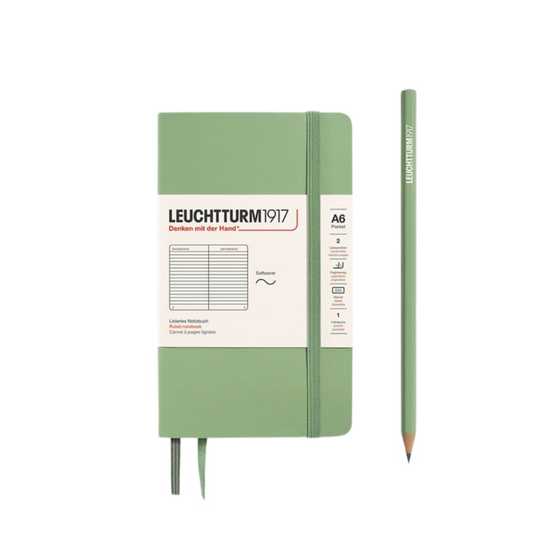 Leuchtturm1917 A6 Pocket Softcover Notebook – Ruled / Sage