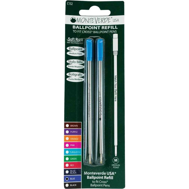 Monteverde Ballpoint Refills To Fit Cross – Blue – 2 Pk