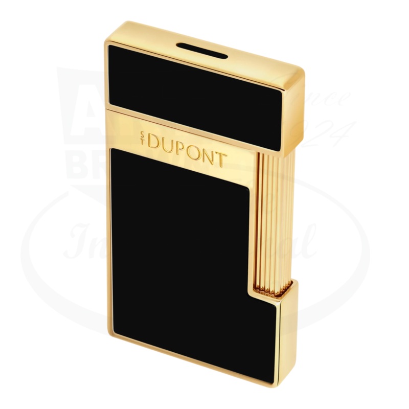 S.T. Dupont Slimmy Black Lacquer & Gold Lighter, 028222