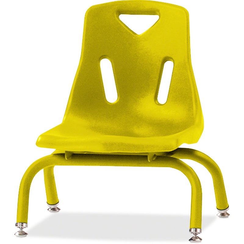 Jonti-Craft Berries Stacking Chair – Steel Frame Material – Four-legged Base – Yellow – Polypropylene – 1 Each
