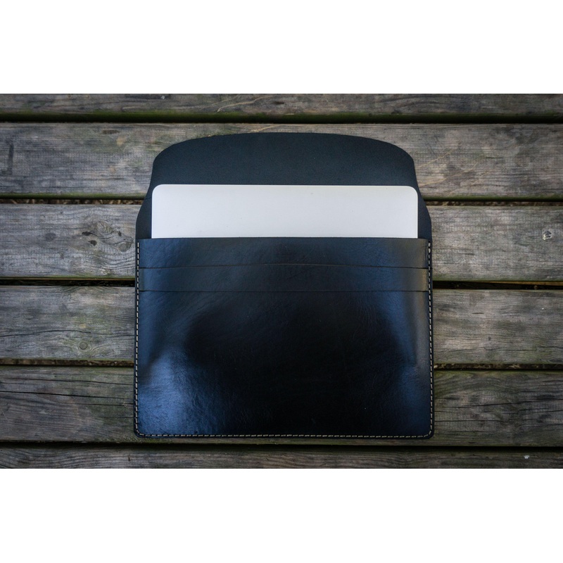 Personalized Leather MacBook Sleeves – Black