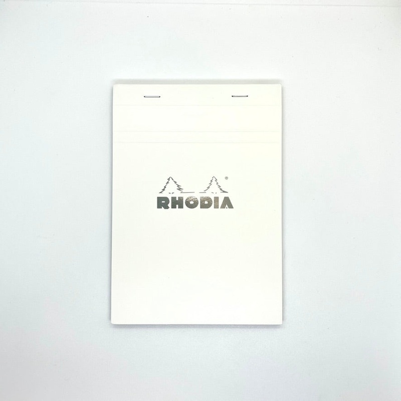 Rhodia Stapled Notepad #16 Graph Ice White