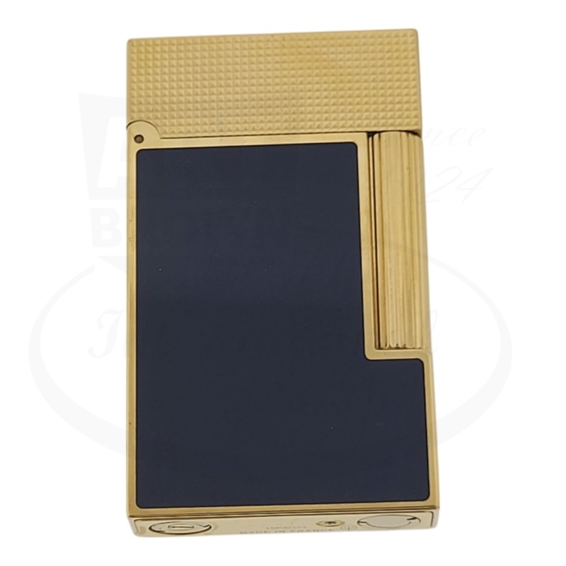 S.T. Dupont Display Model Ligne 2 Perfect Cling Blue Lacquer and Gold, C16457-D1