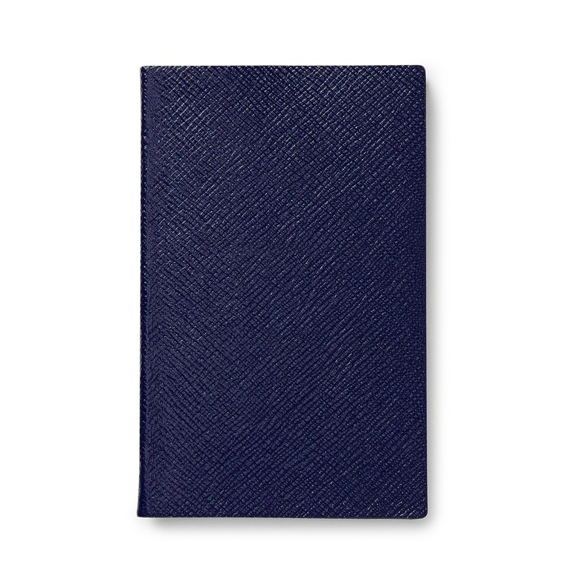 Smythson Of Bond Street Navy Blue Panama Leather – Notebook