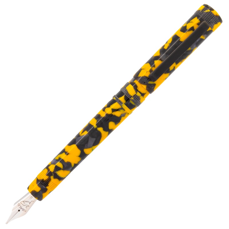 Tibaldi Perfecta LP Vinyl Yellow Fountain Pen, Fine Nib