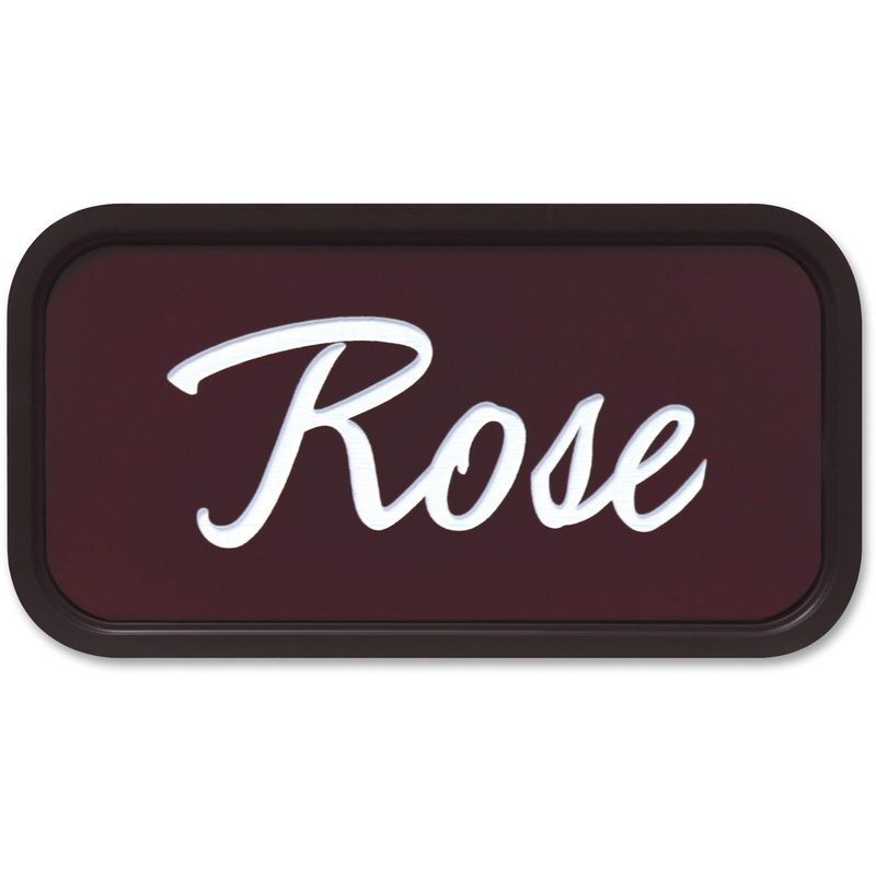 Xstamper Designer Framed Wall/Door Sign – 4″ Holding Width x 2″ Holding Height – Rectangular Shape – Wall, Door – Rounded Corner – Plastic – Brown – 1 Each