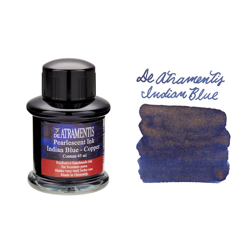 De Atramentis Pearlescent Indian Blue-Copper – 45ml Bottled Ink