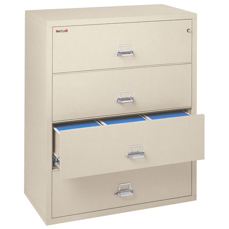 OS 4 Drawer Lateral Letter and Legal File Cabinet – 44-1/2″ Wide Parchment