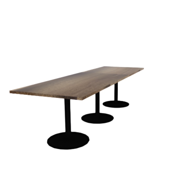 Proof 36″ x 120″ Rectangle Pedestal Cafe Table with Round Base Set of 3 Solid Wood Top