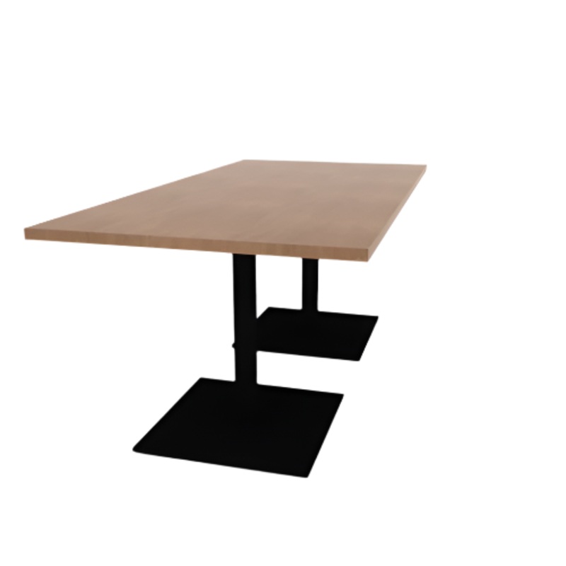Proof 36″ x 72″ Rectangle Pedestal Cafe Table with Square Steel Base Pair TFL Top