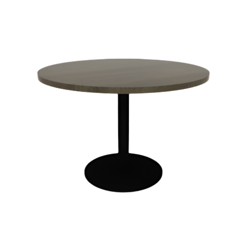 Proof 42″ Dia Round Pedestal Cafe Table with Round Steel Base Solid Wood Top