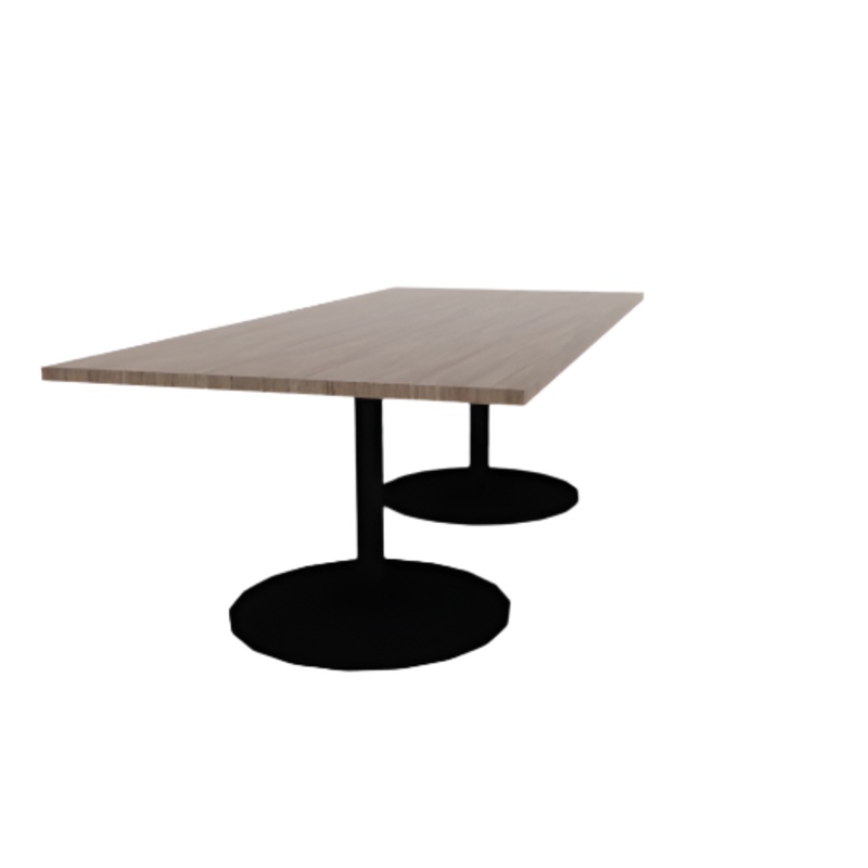 Proof 42″ x 96″ Rectangle Pedestal Cafe Table with Round Base Pair HPL Top