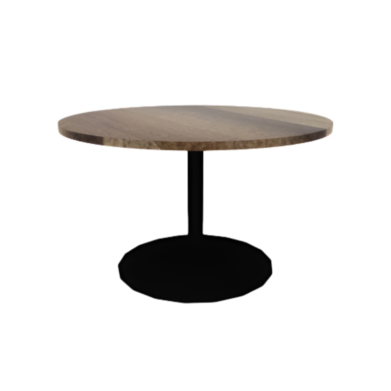 Proof 48″ Dia Round Pedestal Cafe Table with Round Base Solid Wood Top