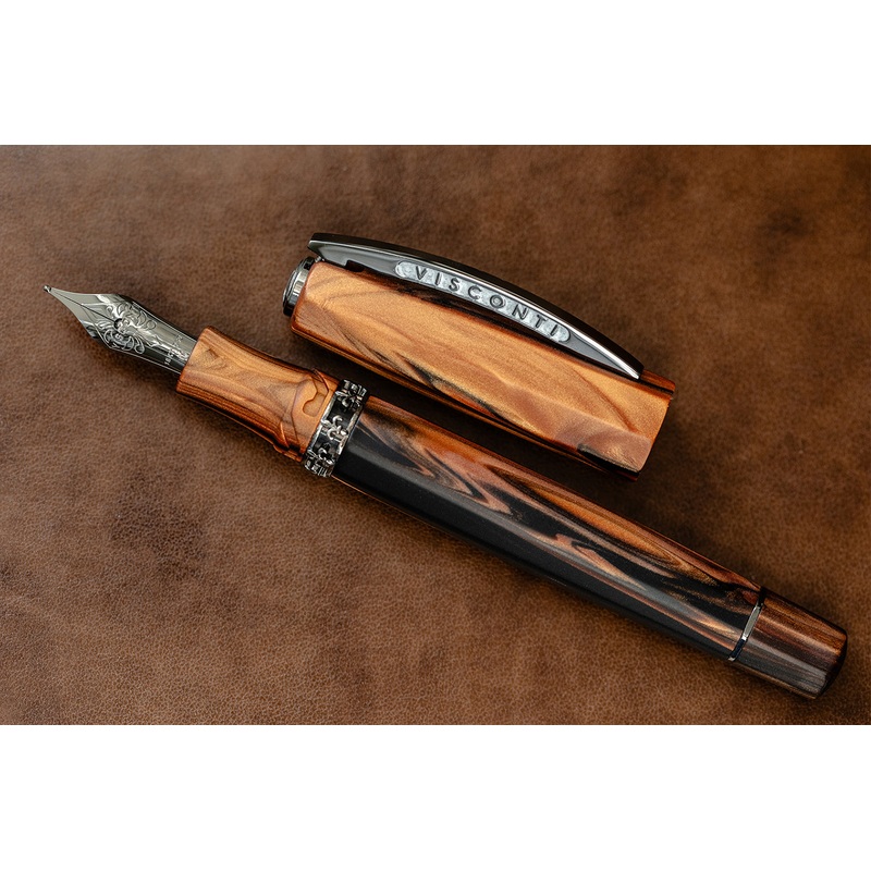 Visconti Medici Fountain Pen – Briarwood / Ruthenium Extra-Fine