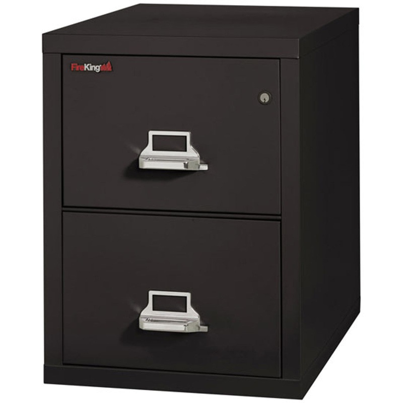 OS 2 Drawer Vertical Letter File Cabinet – 25″ Deep Black