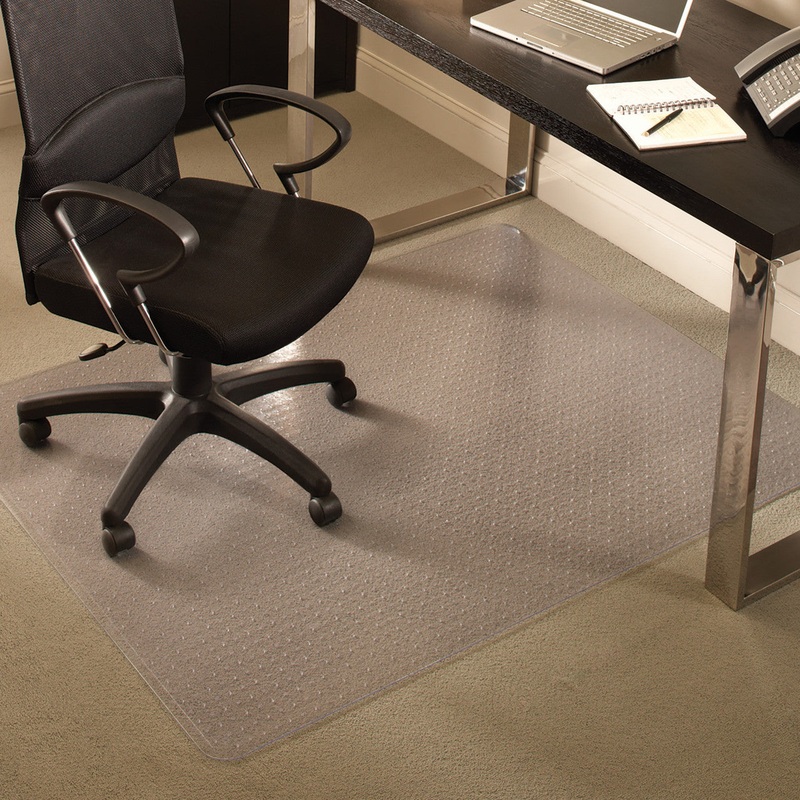 OS Everlife Chair Mat for Medium Pile Carpet, 46″ x 60″ Rectangle, Clear