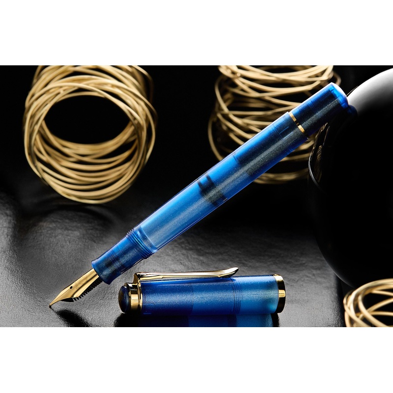 Pelikan M200 Fountain Pen – Golden Lapis (Special Edition) Extra-Fine