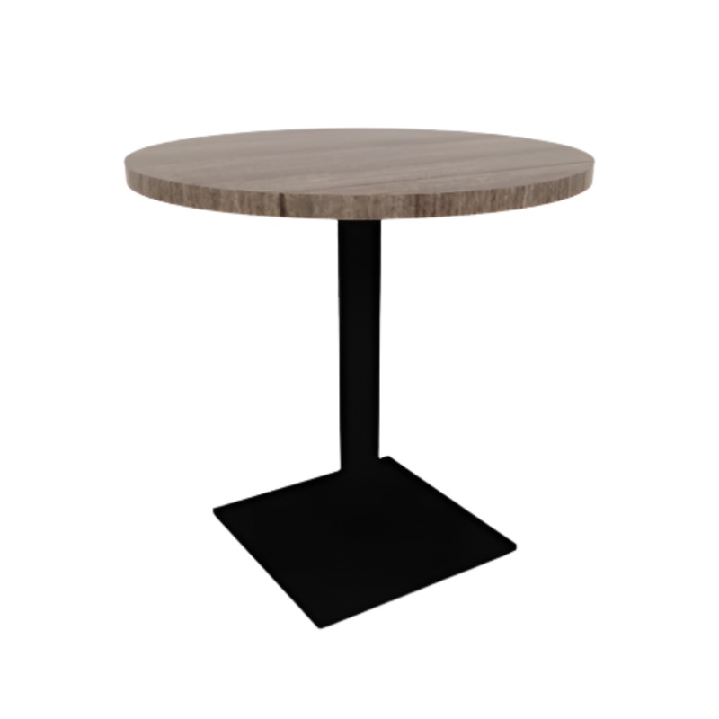 Proof 30″ Dia Round Pedestal Cafe Table with Square Steel Base TFL Top 3MM PVC Edge