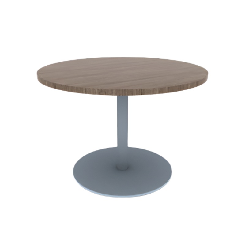 Proof 42″ Dia Round Pedestal Cafe Table with Round Stainless Steel Base HPL Top