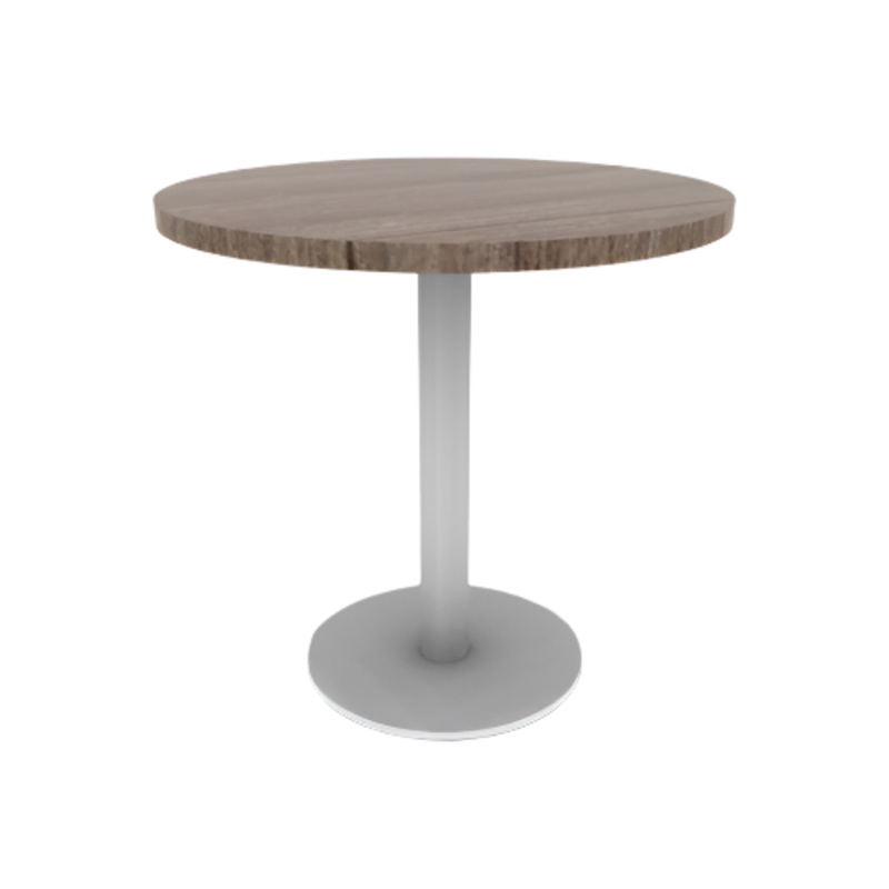 Proof 30″ Dia Round Pedestal Cafe Table with Round Steel Base TFL Top 3MM PVC Edge