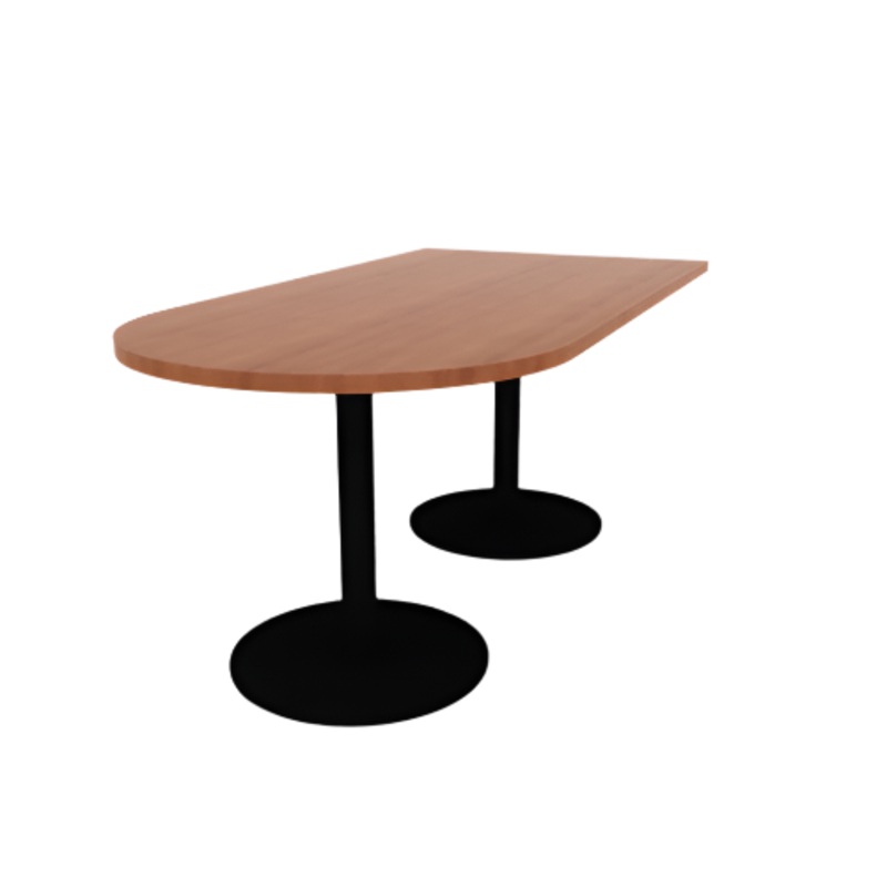 Proof 36″ x 72″ Horseshoe Pedestal Cafe Table with Round Steel Base Pair HPL Top