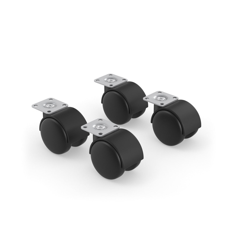 OS Optional Casters For Metal Pedestals Black