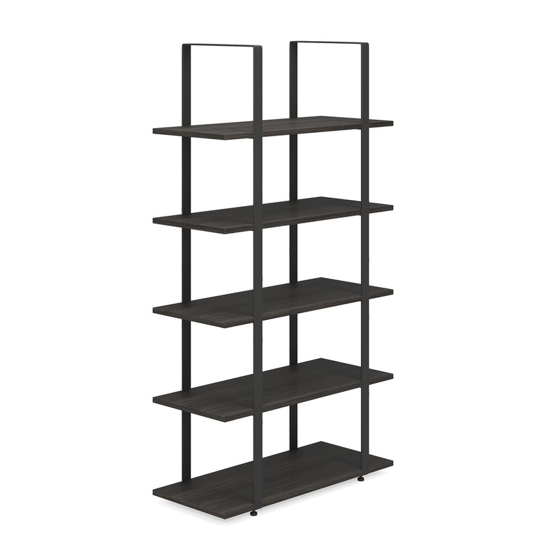 Palisades 67″H Open Bookcase Hutch Gauntlet Gray Graphite