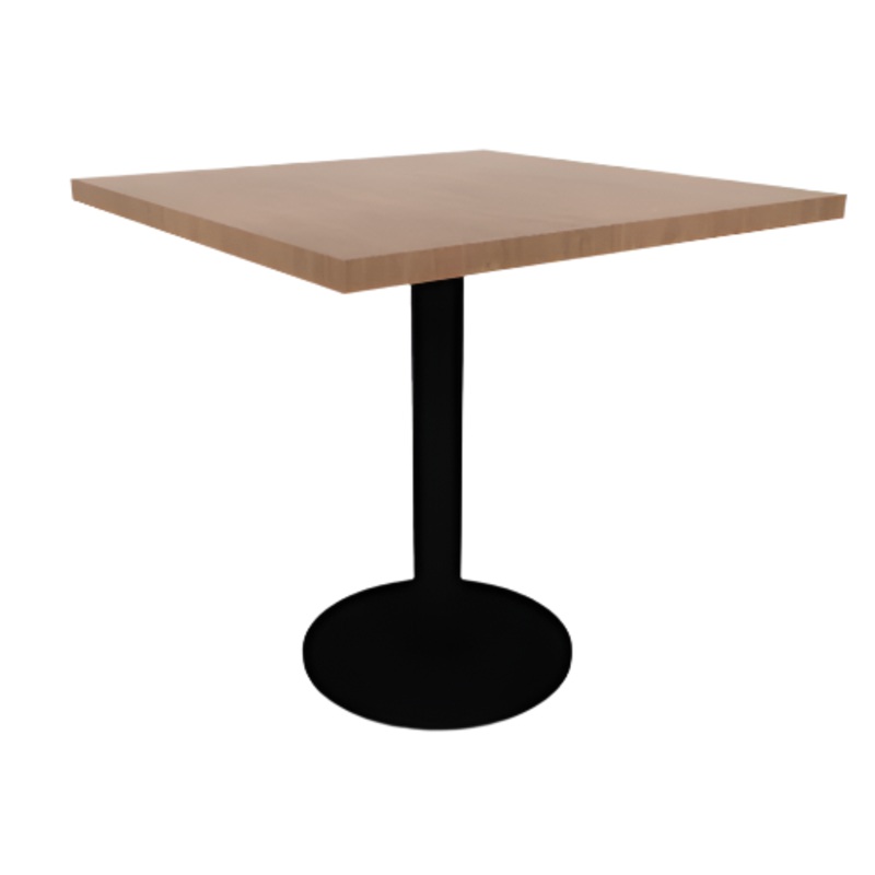 Proof 30″ Square Pedestal Cafe Table with Round Steel Base TFL Top 3MM PVC Edge