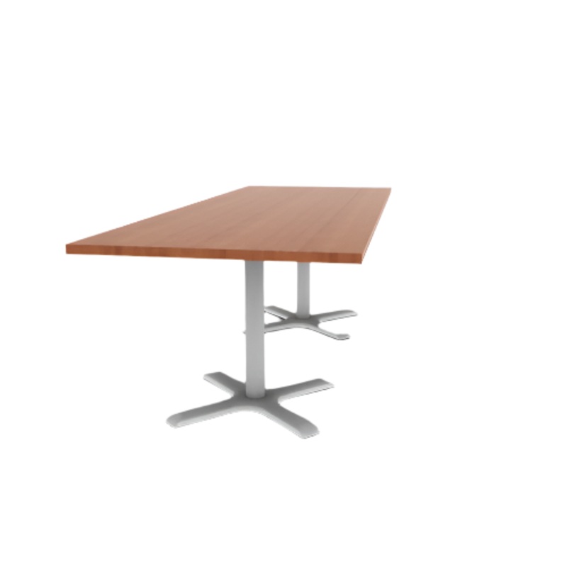 Proof 36″ x 96″ Rectangle Pedestal Cafe Table with X-Base Pair HPL Top