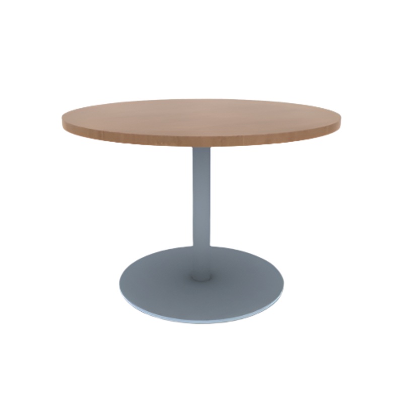 Proof 42″ Dia Round Pedestal Cafe Table with Round Stainless Steel Base TFL Top 3MM PVC Edge