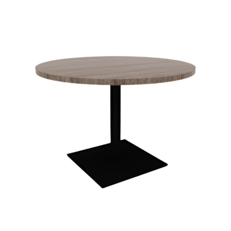 Proof 42″ Dia Round Pedestal Cafe Table with Square Steel Base TFL Top 3MM PVC Edge