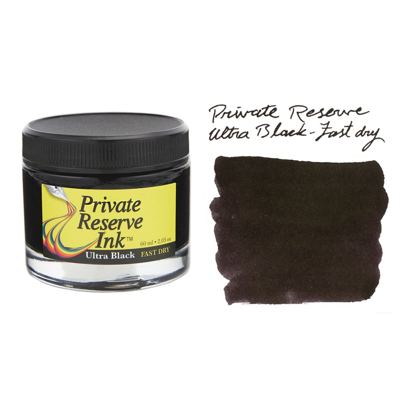 Private Reserve Ultra Black Fast Dry – 60ml Bottled Ink