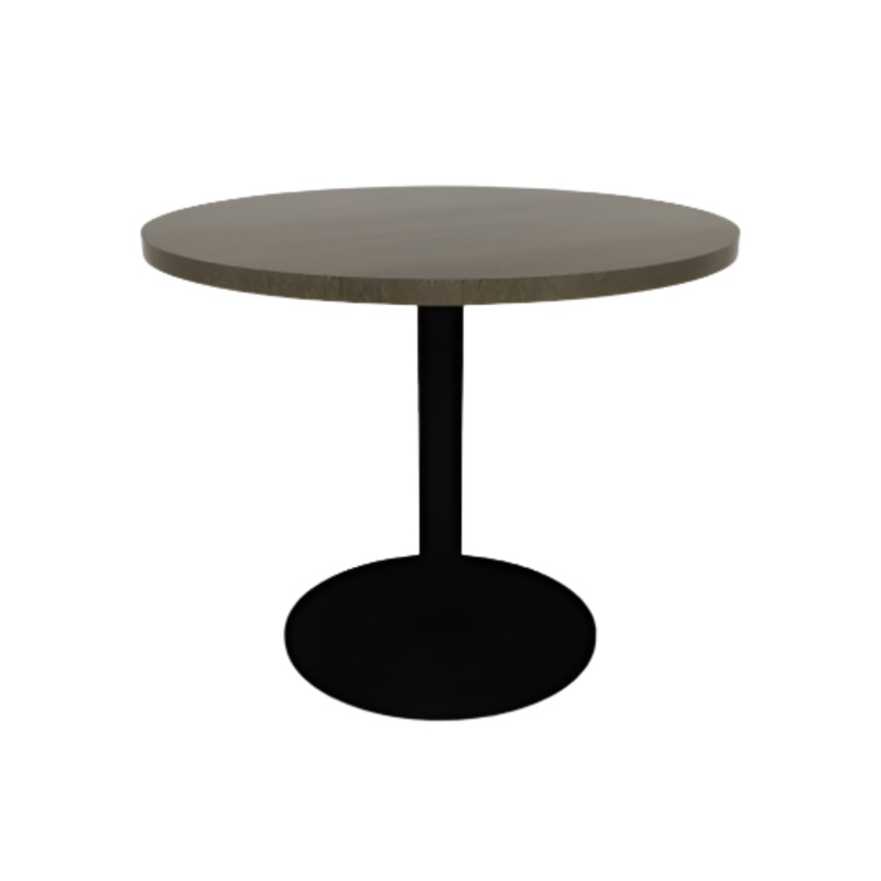 Proof 36″ Dia Round Pedestal Cafe Table with Round Steel Base Solid Wood Top
