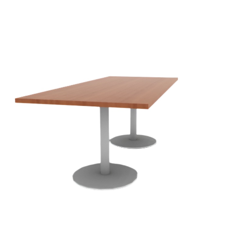 Proof 36″ x 84″ Rectangle Pedestal Cafe Table with Round Base Pair HPL Top
