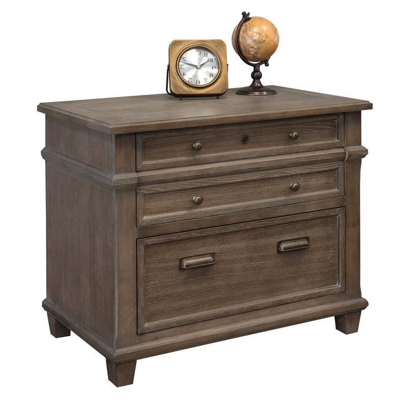 Monroe 2 Drawer Lateral File Cabinet Weathered Dove Gray