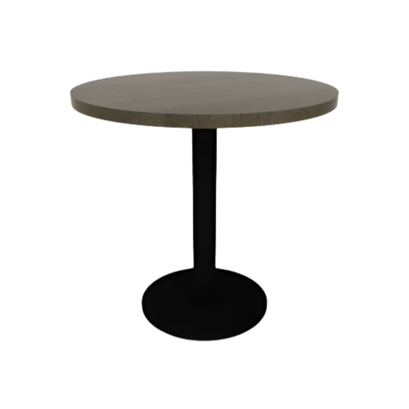 Proof 30″ Dia Round Pedestal Cafe Table with Round Steel Base Solid Wood Top