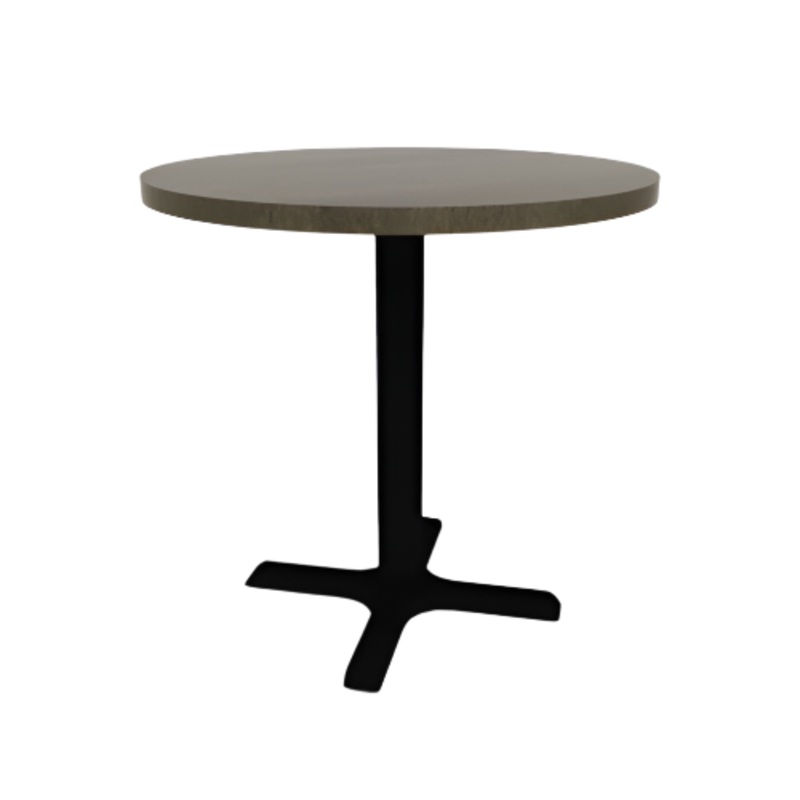 Proof 30″ Dia Round Pedestal Cafe Table with X-Base Solid Wood Top