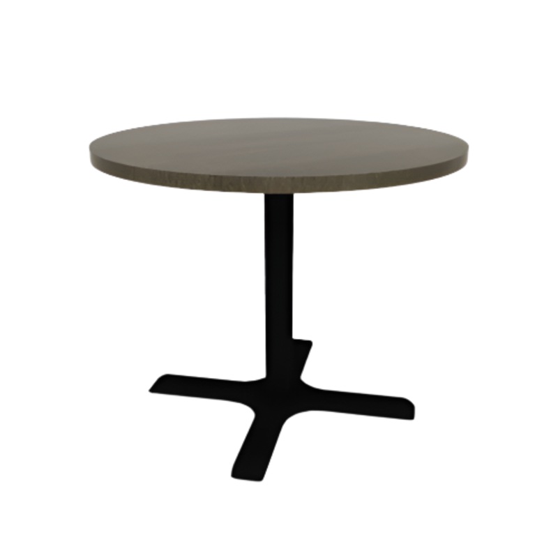 Proof 36″ Dia Round Pedestal Cafe Table with X-Base Solid Wood Top