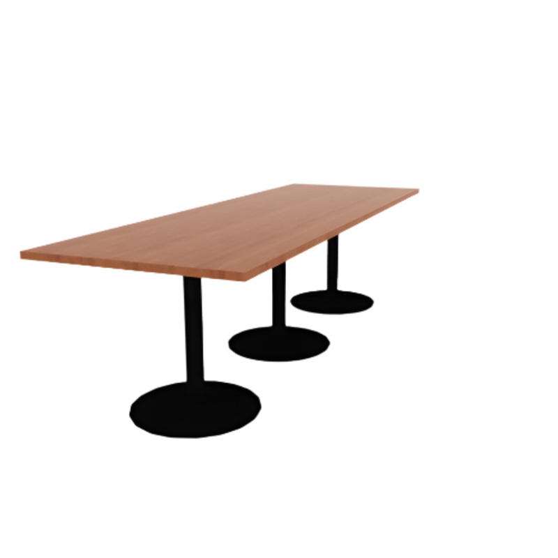 Proof 36″ x 108″ Rectangle Pedestal Cafe Table with Round Base Set of 3 HPL Top