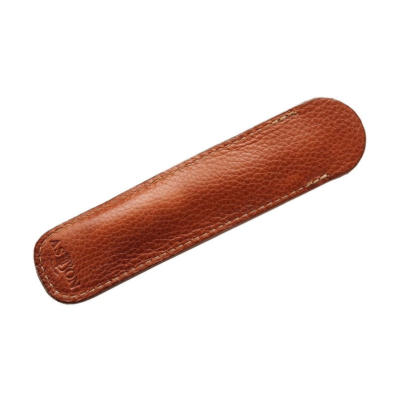Aston Leather Single Slip Pen Pouch – Tan