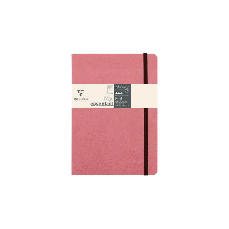 Clairefontaine Basic My Essential A5 Notebook – Rose, Dot Grid
